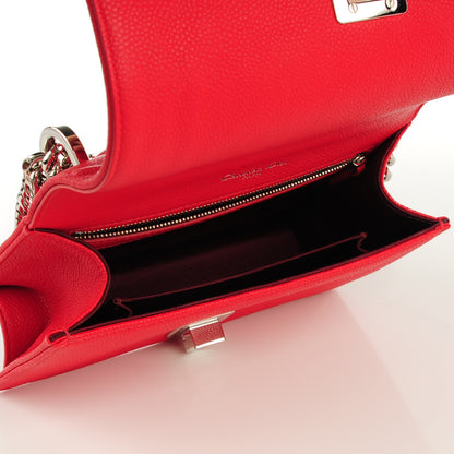Christian Dior Grained Calfskin Small Diorama Flap Bag Red 5 of 8