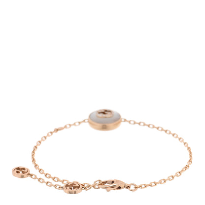 Gucci 18K Rose Gold Diamond Mother of Pearl GG Bracelet 2 of 3