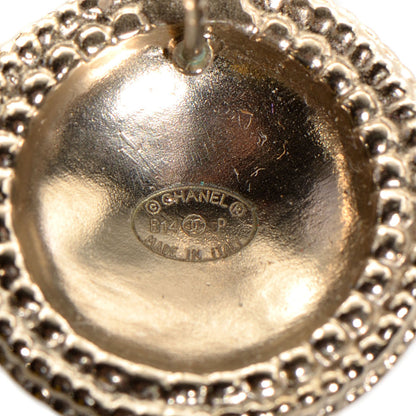 Chanel CC Button Earrings Gold 4 of 5