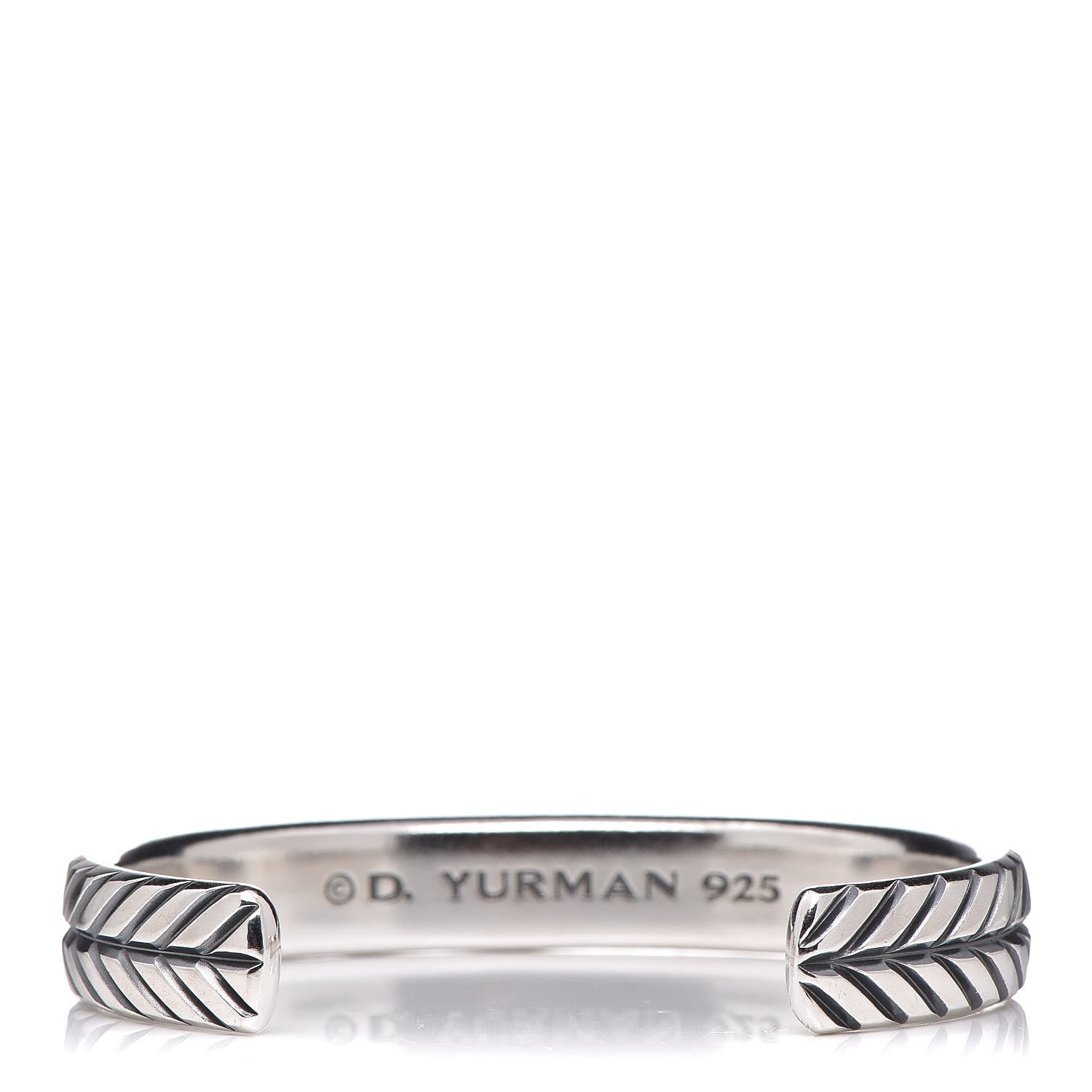 David Yurman Sterling Silver Black Diamond Chevron Cuff Bracelet 3 of 4