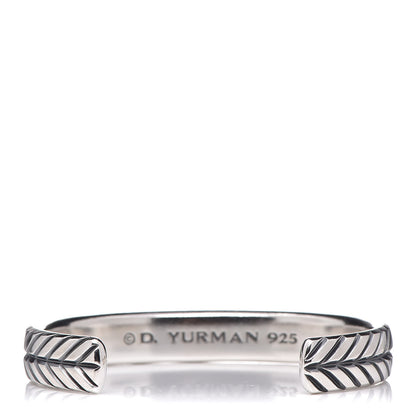 David Yurman Sterling Silver Black Diamond Chevron Cuff Bracelet 3 of 4
