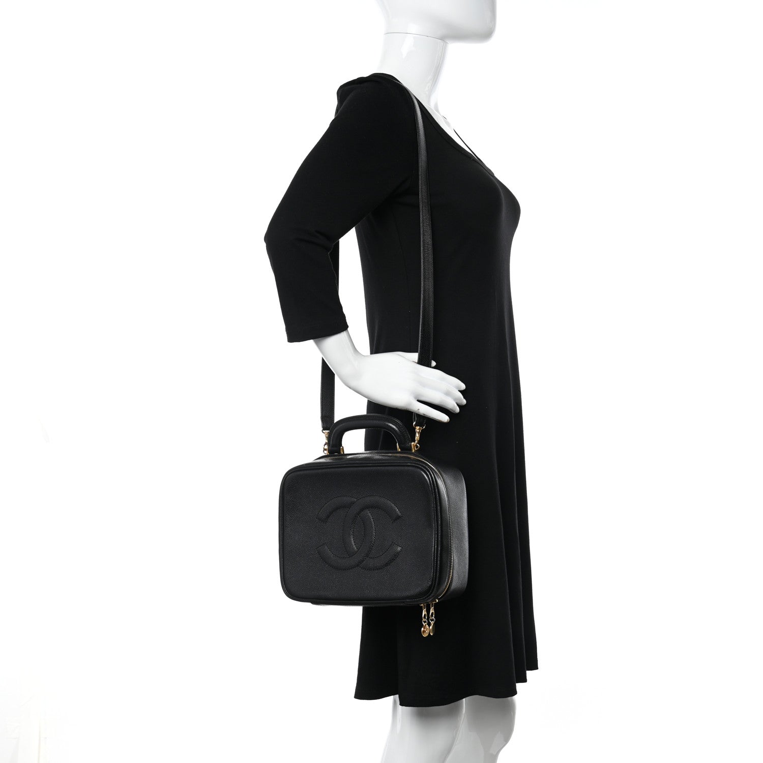 Chanel Caviar Timeless CC Vanity Case Black 2 of 13