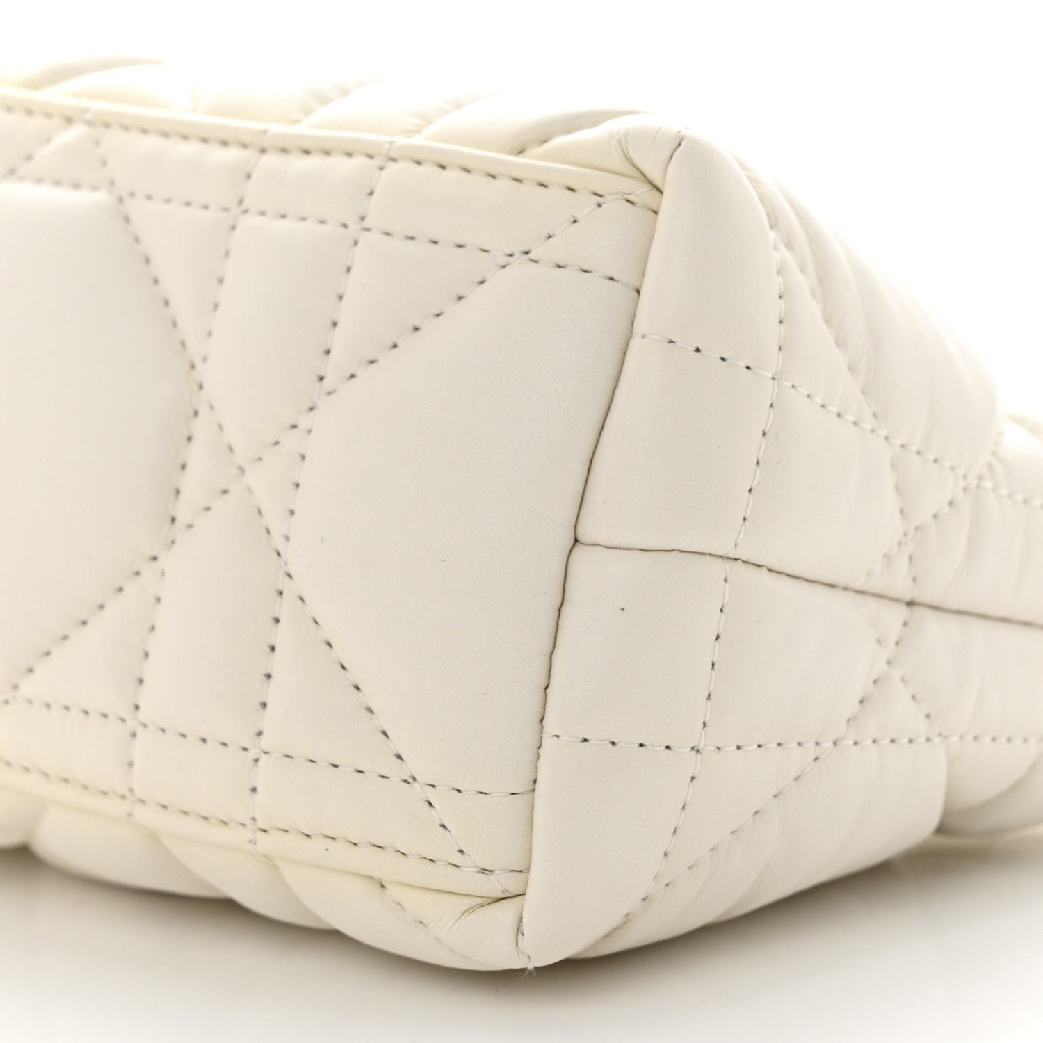 Christian Dior Calfskin Macrocannage Small Diortravel Nomad Pouch Latte 10 of 11