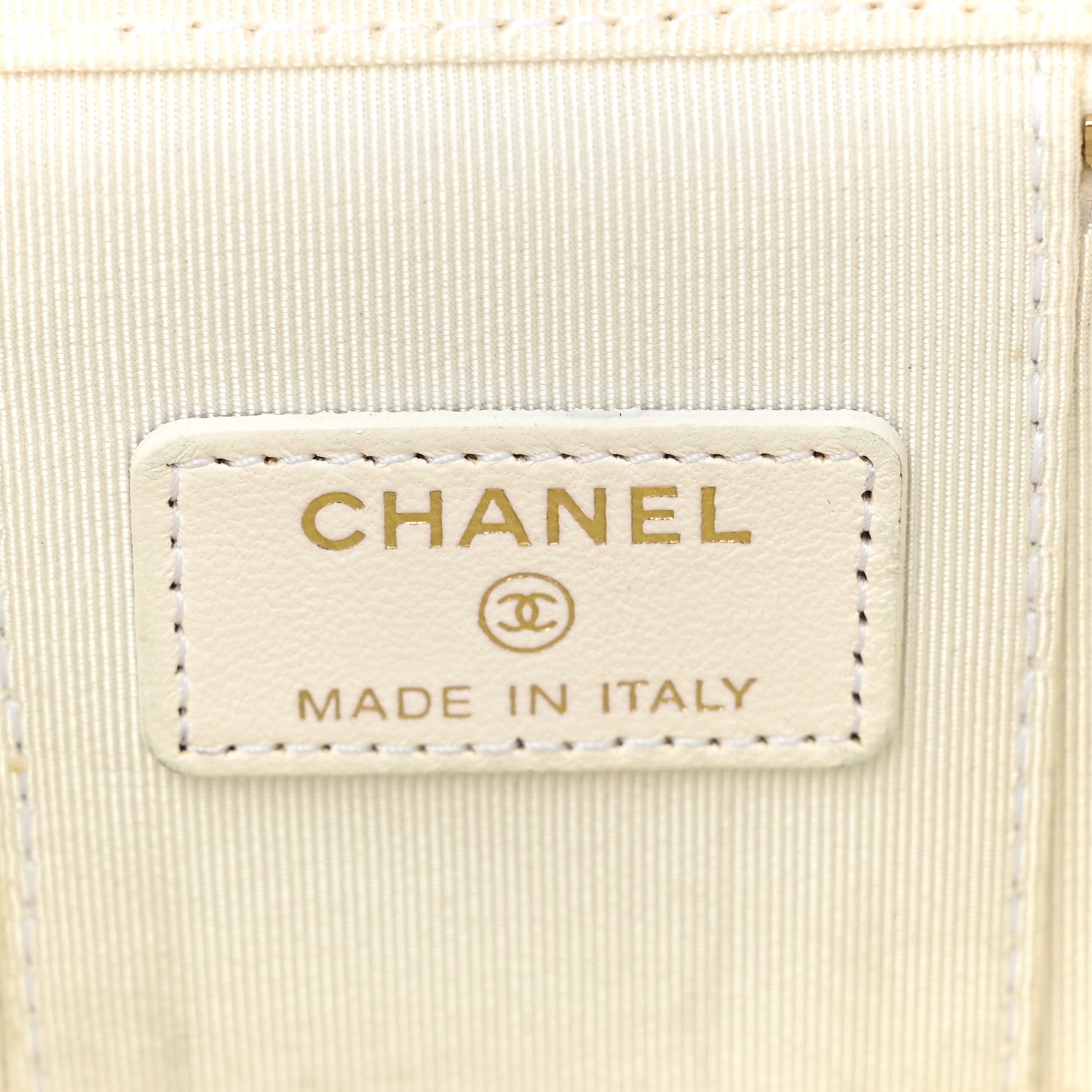 Chanel Lambskin Quilted Mini Camellia Bow Vanity Case With Chain White 6 of 15