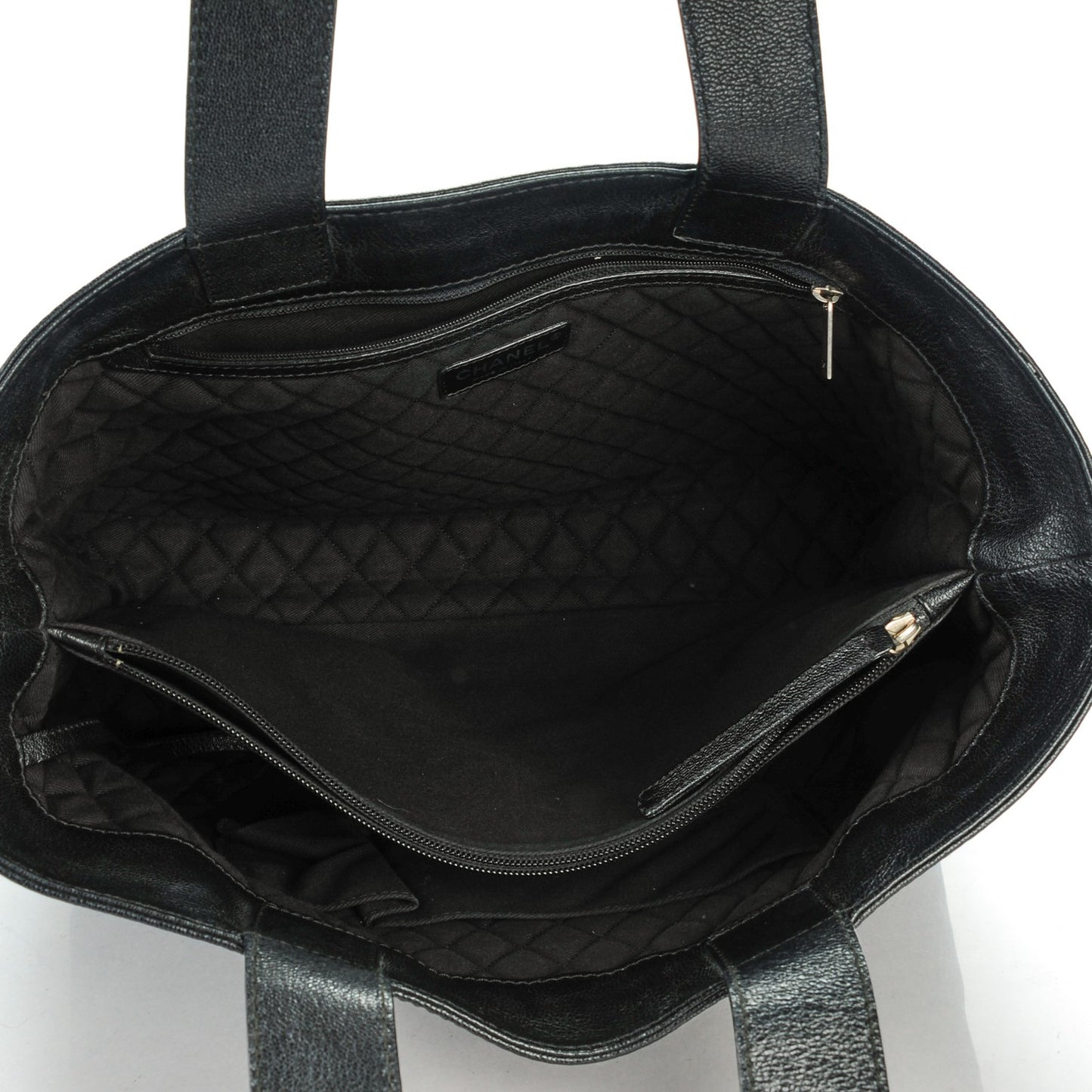 Goatskin Perforated Large CC Tote Black