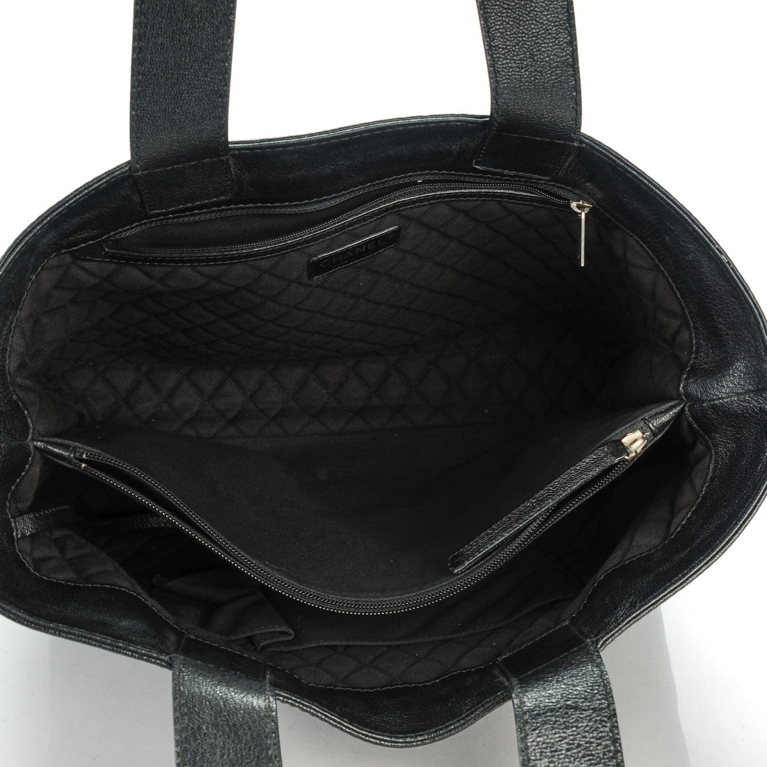 Chanel Goatskin Perforated Large CC Tote Black 5 of 7