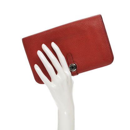 Hermes Togo Dogon Duo Wallet Vermillion 2 of 8