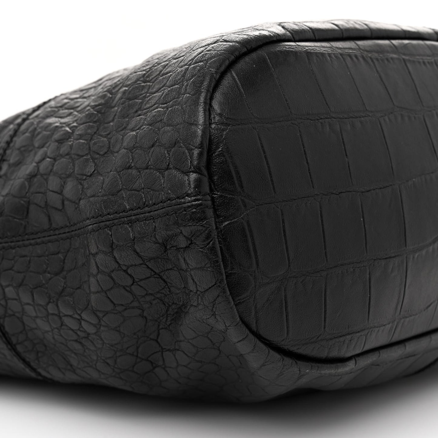 Calfskin Crocodile Embossed Medium Nightingale Black