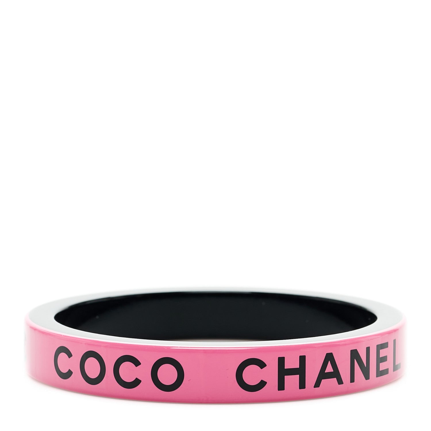 Chanel Resin Logo Bangle Bracelet Pink Black 1102824 – FASHIONPHILE