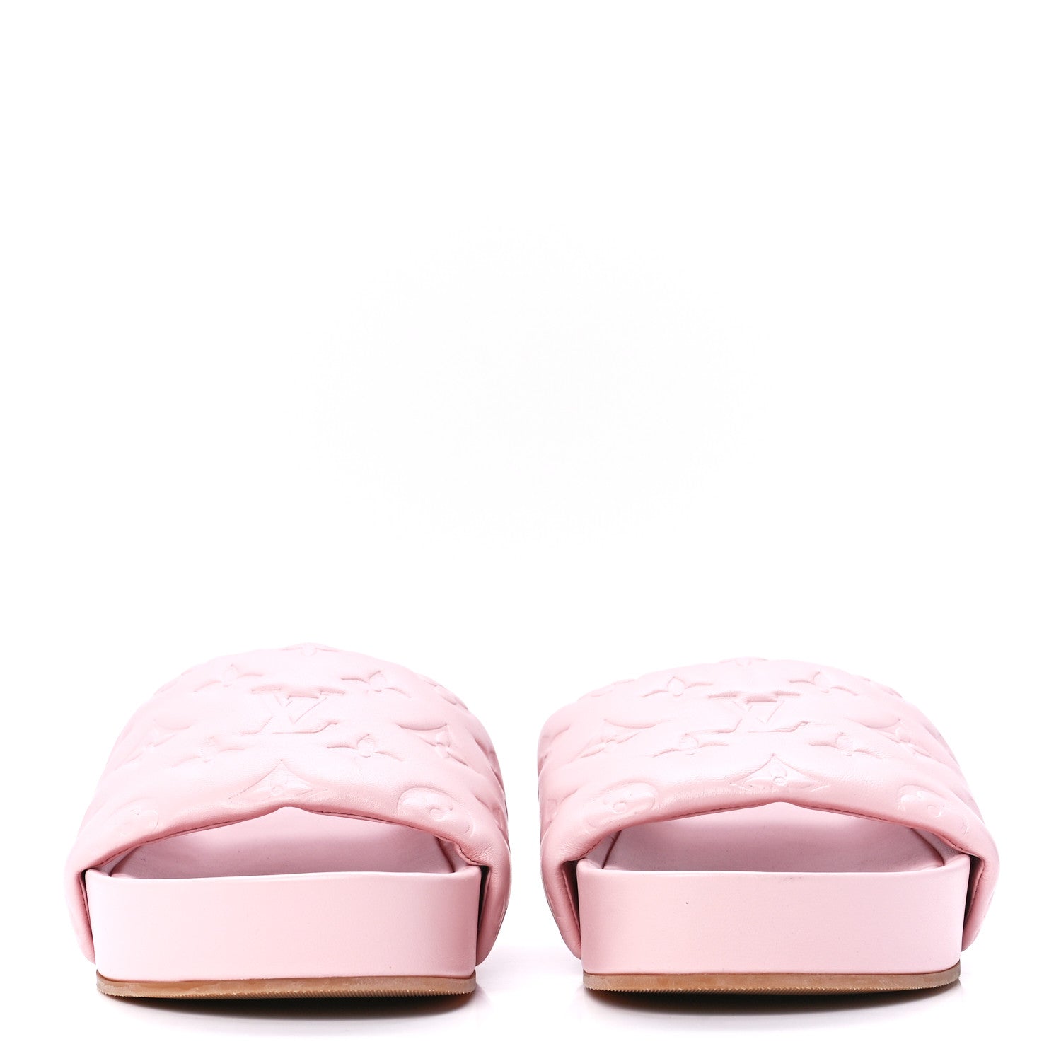 Louis Vuitton Lambskin Embossed Monogram Jumbo Flatform Mule Sandals 39 Rose Clair 2 of 8