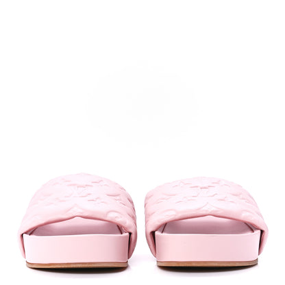 Louis Vuitton Lambskin Embossed Monogram Jumbo Flatform Mule Sandals 39 Rose Clair 2 of 8
