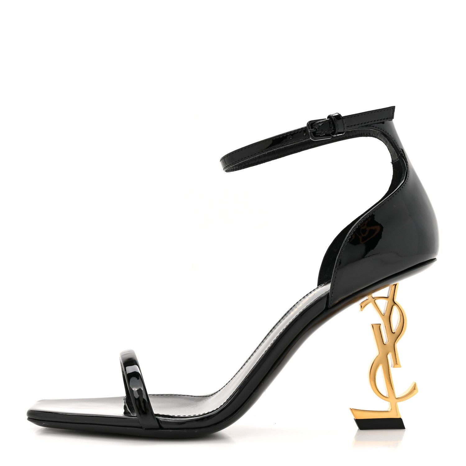 Saint Laurent Patent Calfskin Opyum 85 Sandals 36 Black 1 of 10