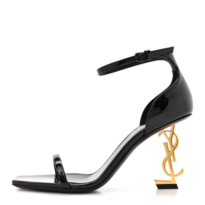 Saint Laurent Patent Calfskin Opyum 85 Sandals 36 Black 1 of 10