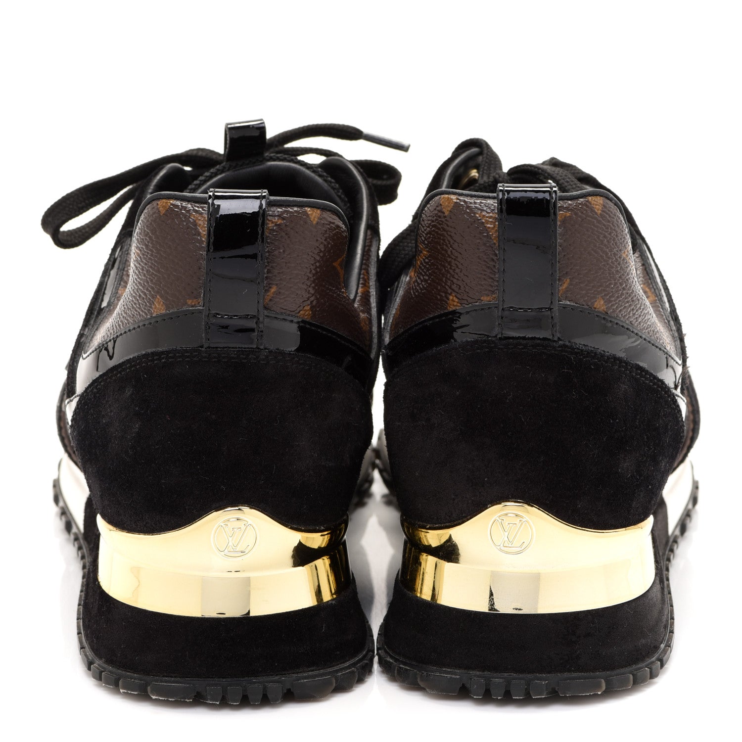 Louis Vuitton Suede Monogram Run Away Sneakers 38.5 Black 5 of 11