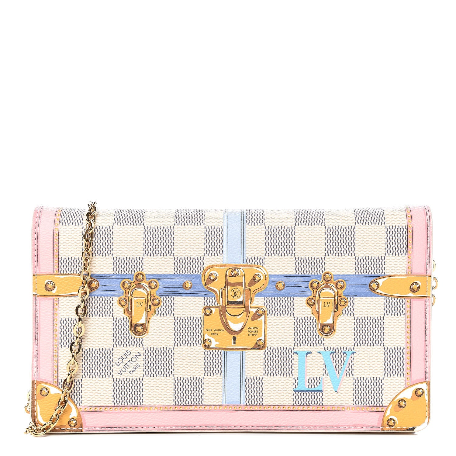 Louis Vuitton Damier Azur Summer Trunks Pochette Weekend 1 of 7