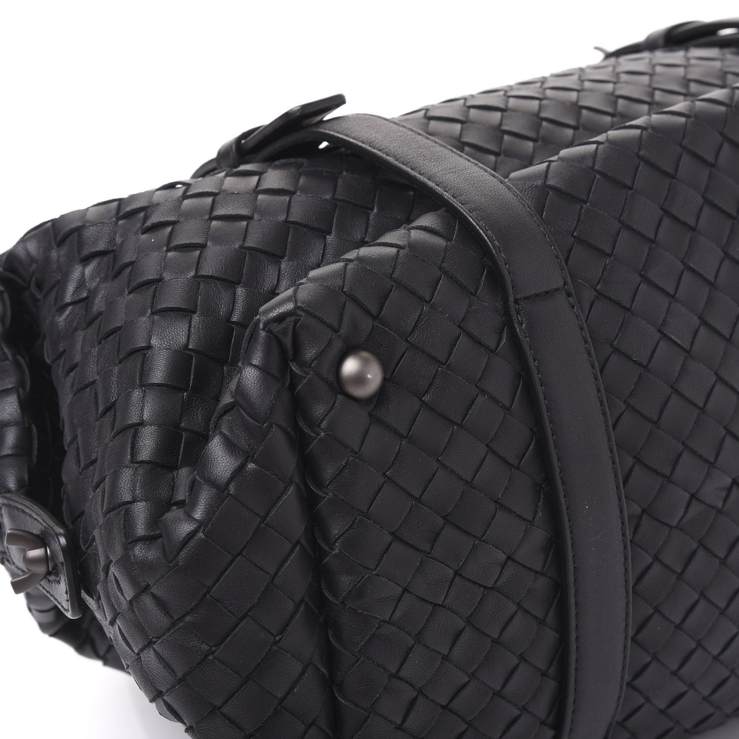 Nappa Intrecciato Montaigne Rings Satchel Black