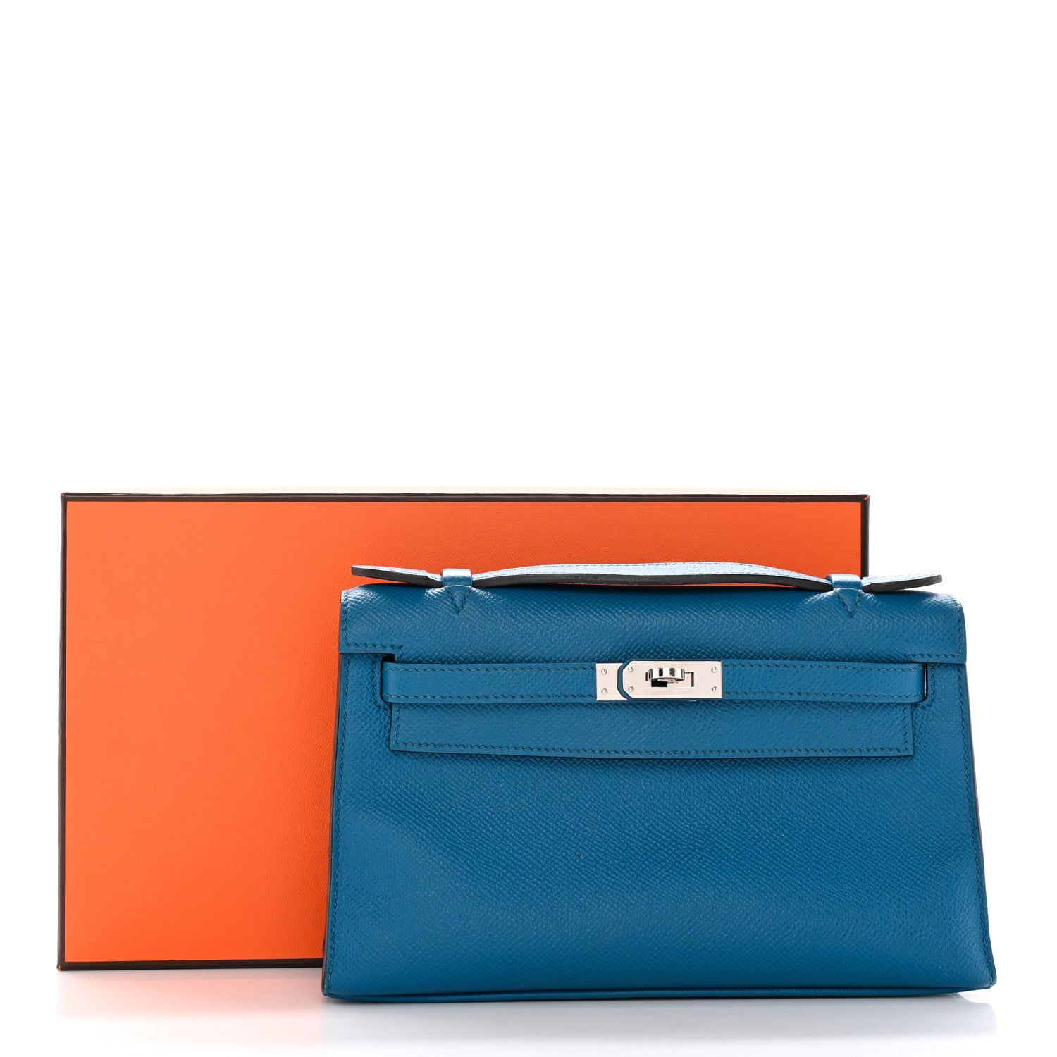Hermes Epsom Kelly Pochette Clutch Bleu Izmir 19 of 19