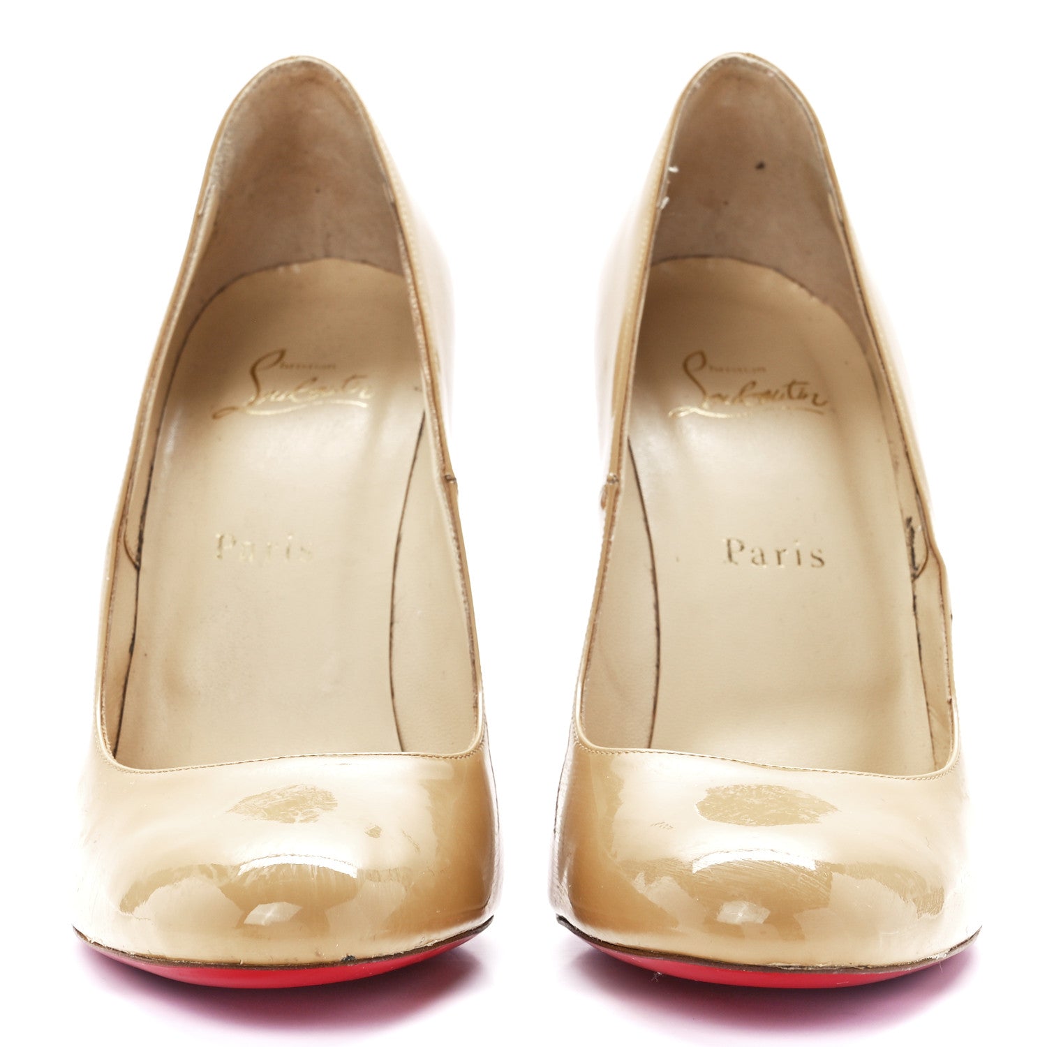 Christian Louboutin Patent Fifille 100 Pumps 40 Nude 2 of 8
