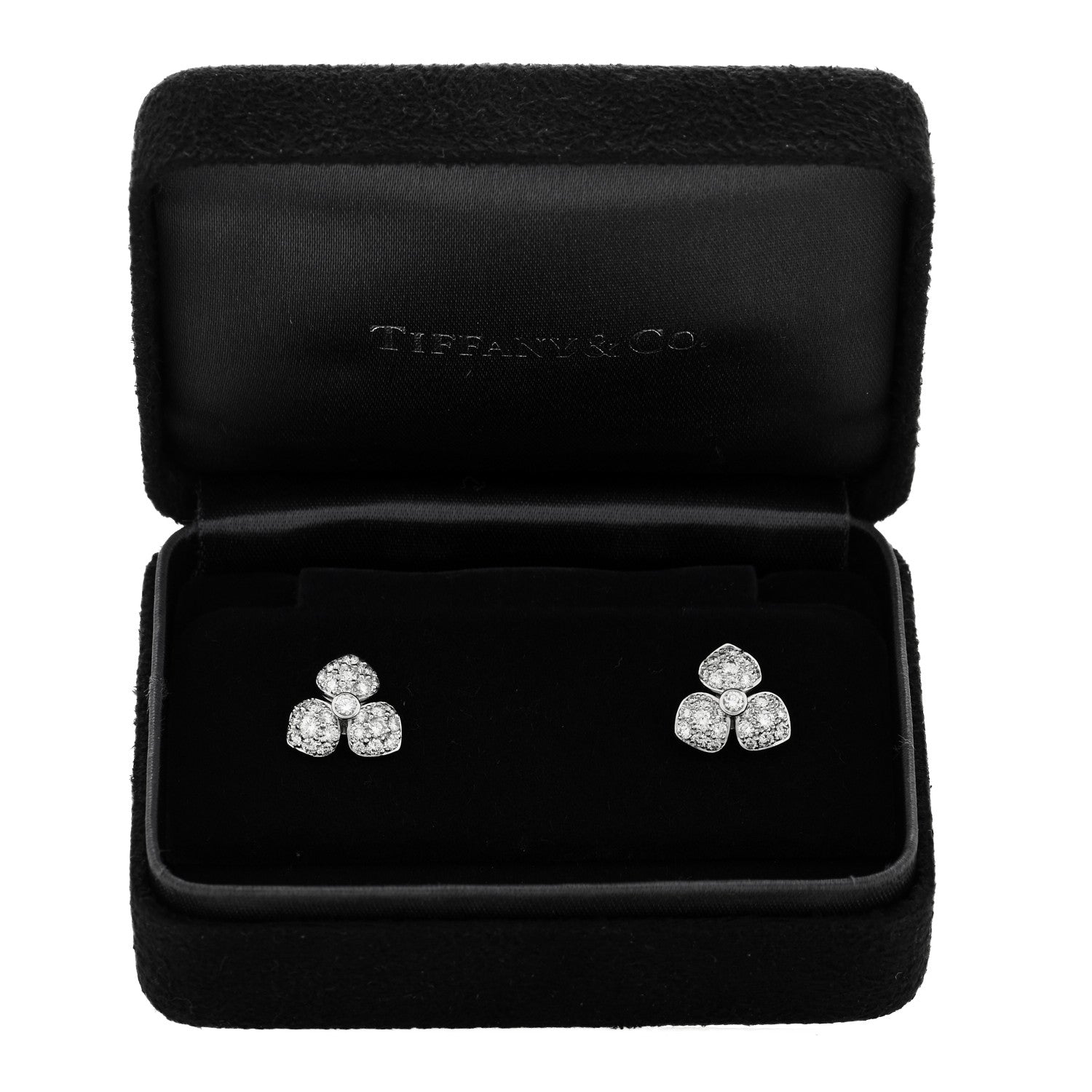 Tiffany Platinum Diamond Petal Earrings 5 of 5