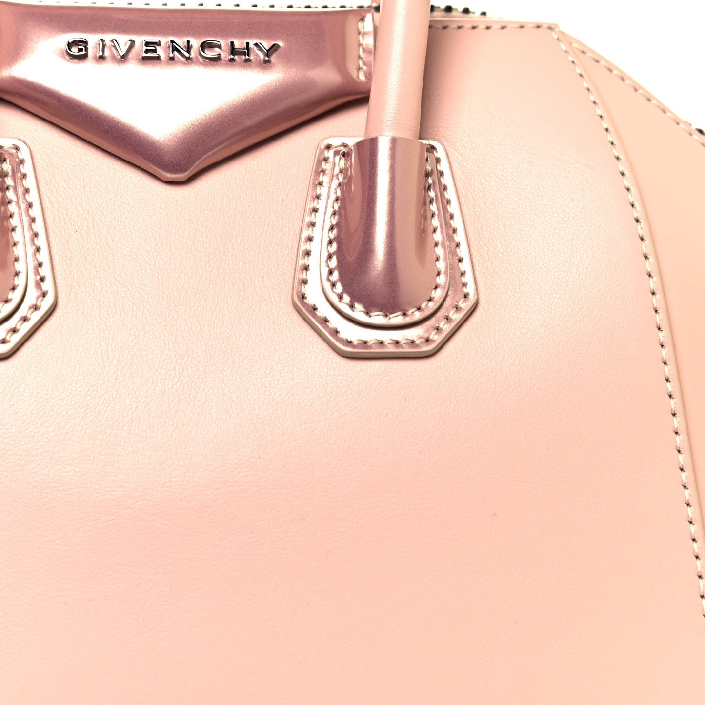 Metallic Calfskin Mini Antigona Light Pink