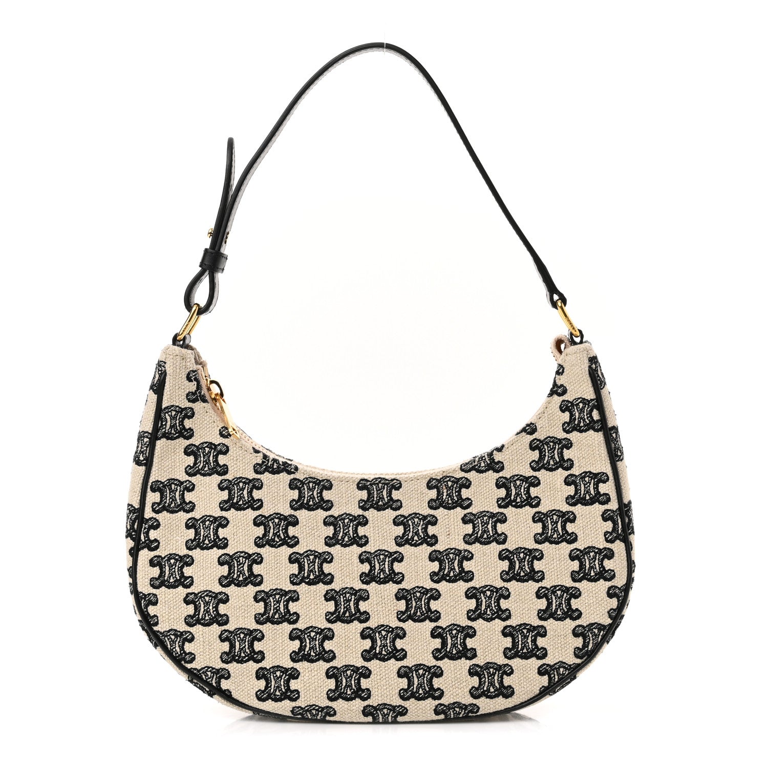Celine Embroidered Ava Triomphe Shoulder Bag Black 1 of 9
