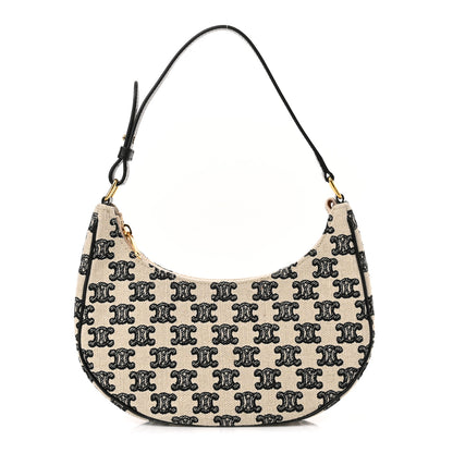 Celine Embroidered Ava Triomphe Shoulder Bag Black 1 of 9