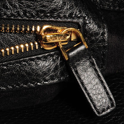 Tom Ford Pebbled Calfskin Jennifer Side-Zip Hobo Black 8 of 9