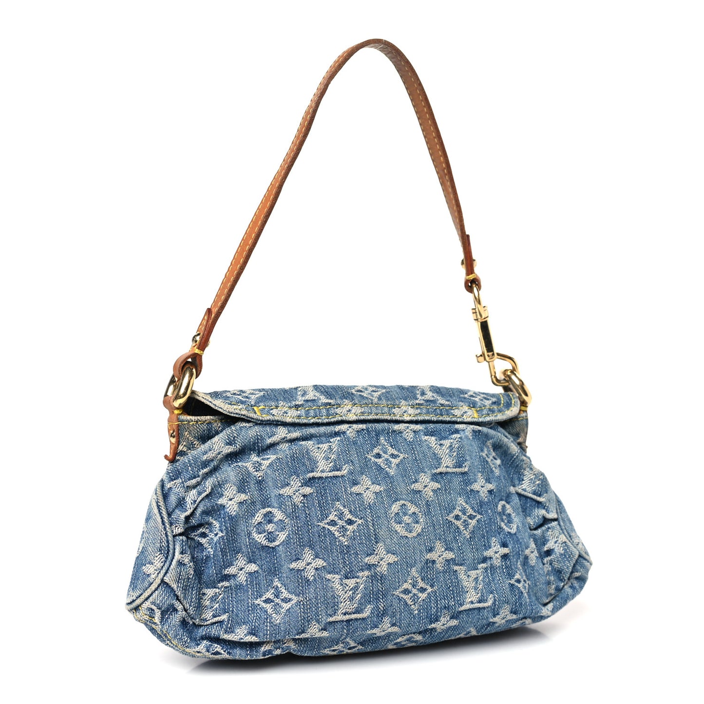 Monogram Denim Mini Pleaty Blue