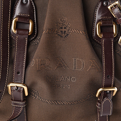 Prada Jacquard Logo Tote Brown 10 of 12