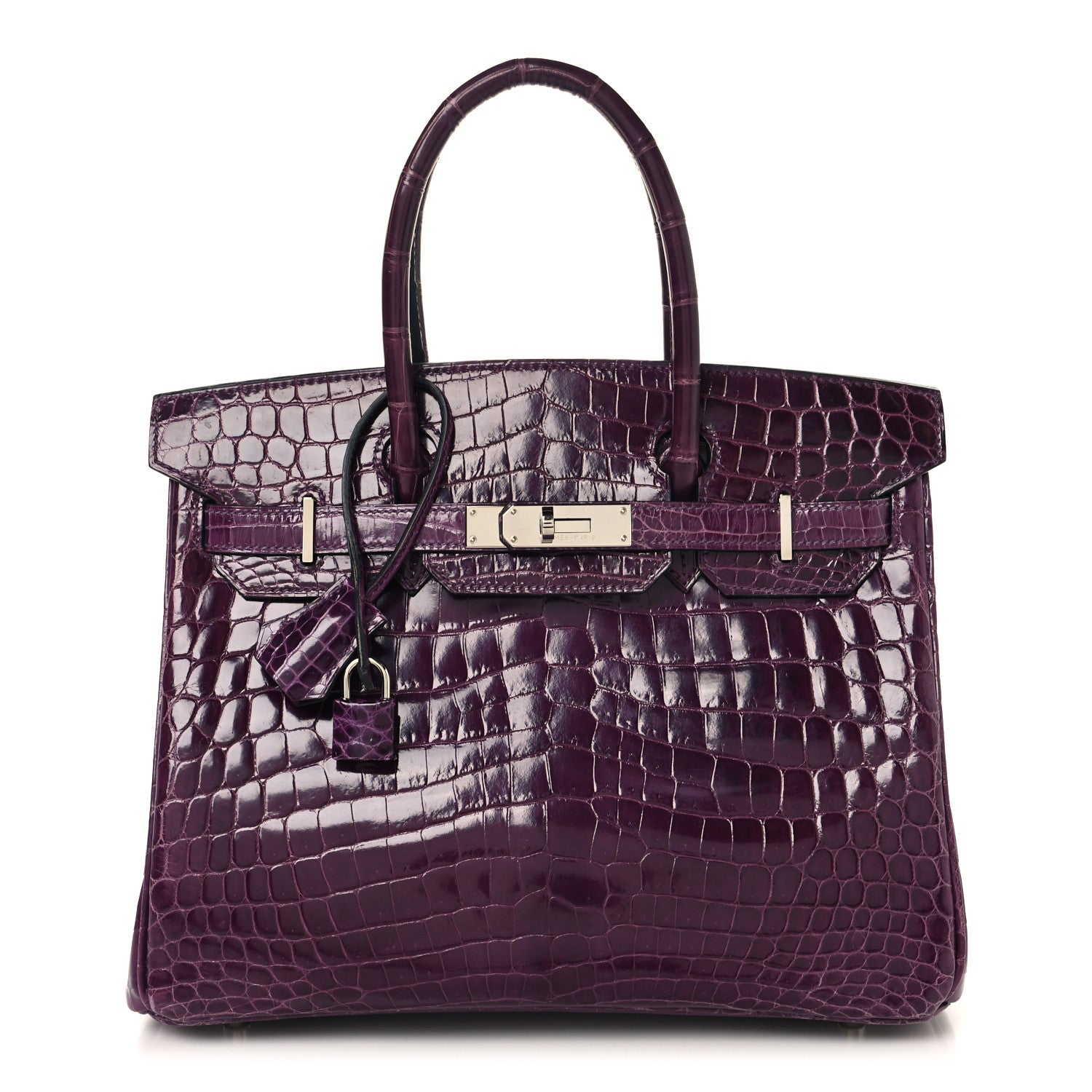 Hermes Shiny Niloticus Crocodile Birkin 30 Amethyst 1 of 14