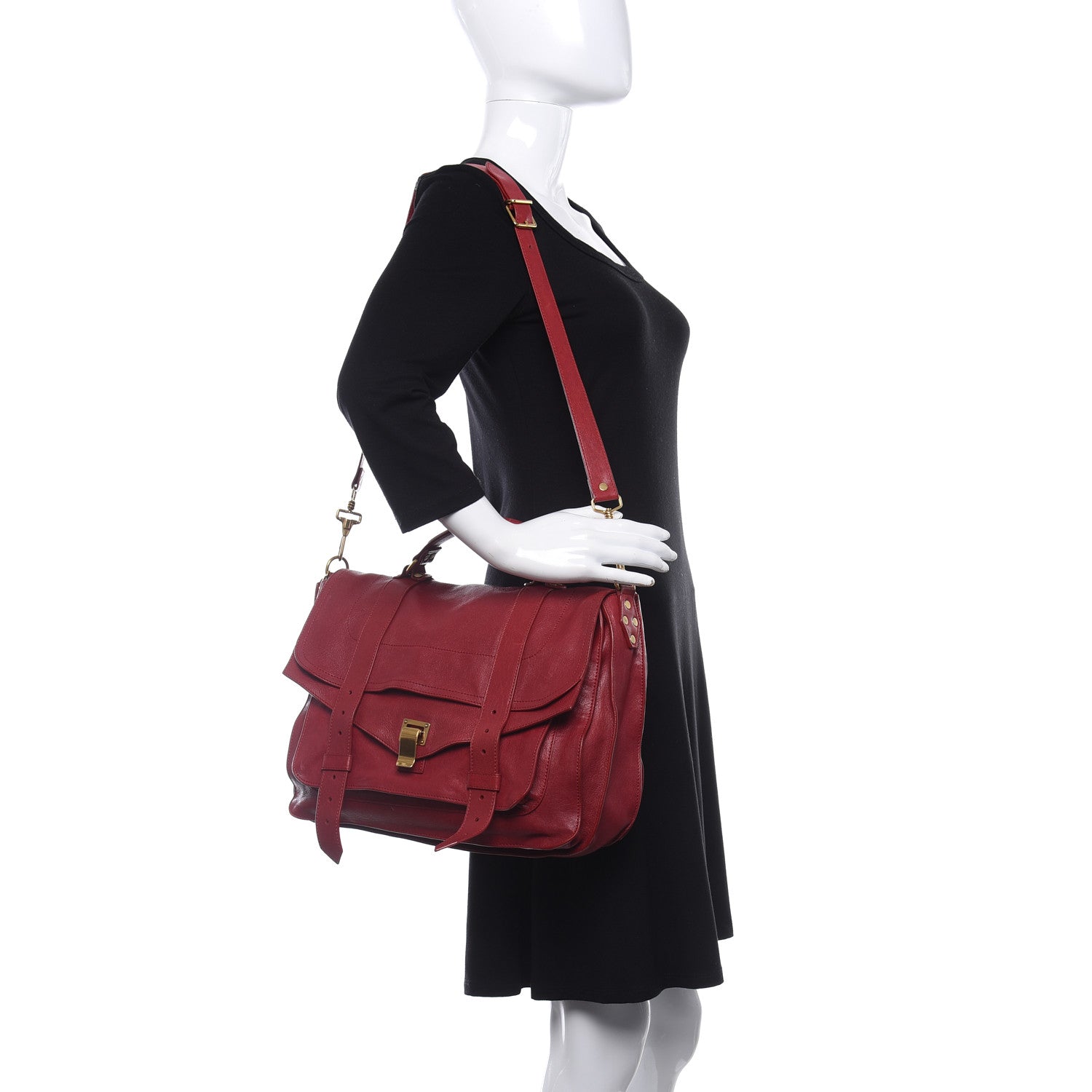 Proenza Schouler Lambskin Large PS1 Satchel Chianti 3 of 14