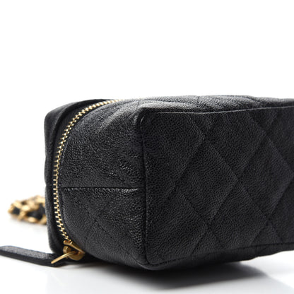 Chanel Caviar Quilted Mini Top Handle Vanity With Chain Black 6 of 11