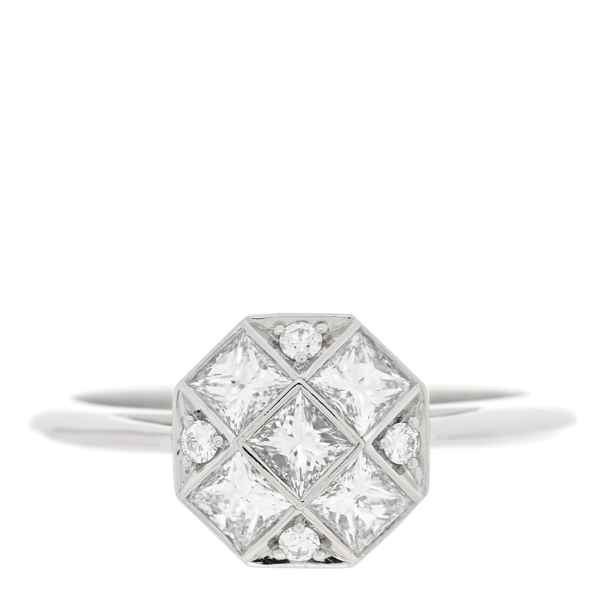 Tiffany Platinum Diamond Mosaic Ring 53 6.5 1 of 4
