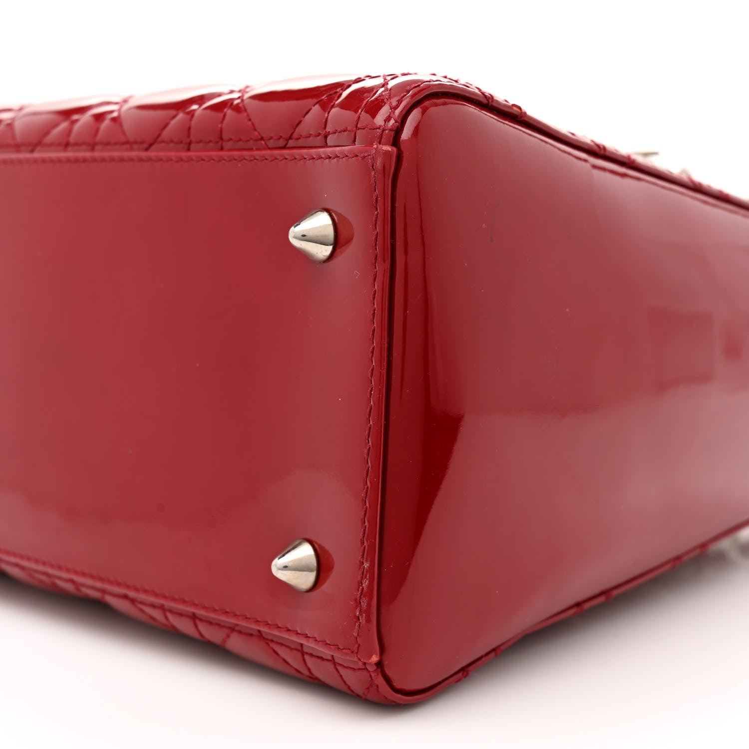 Christian Dior Patent Cannage Medium Lady Dior Red 10 of 13