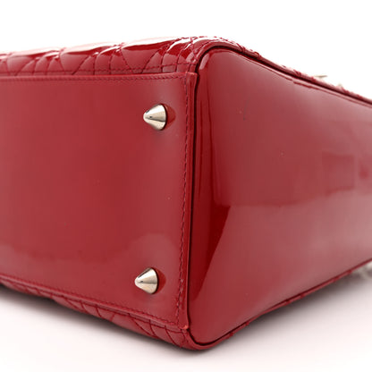 Christian Dior Patent Cannage Medium Lady Dior Red 10 of 13