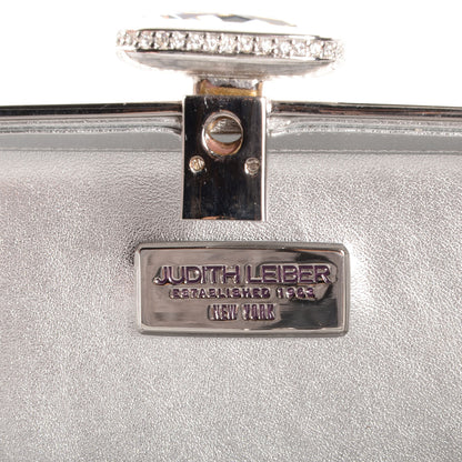 Judith Leiber Crystal Fleurs Minaudiere Clutch Silver 8 of 8