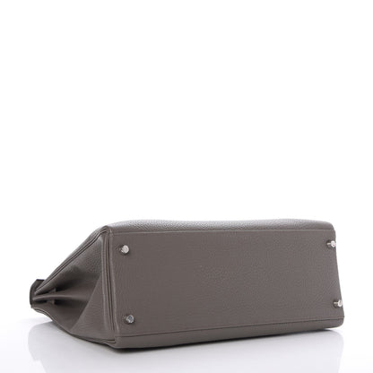 Hermes Taurillon Clemence Kelly Retourne 32 Etain 7 of 33