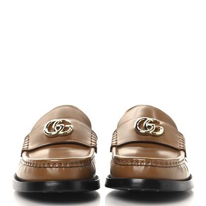 Gucci Calfskin Millennial Ribot Womens GG Loafers 37 Luminious Wood 3 of 11