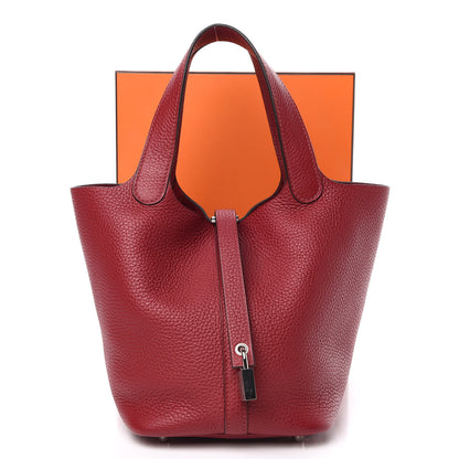 Hermes Taurillon Clemence Picotin Lock 18 PM Rubis 11 of 11