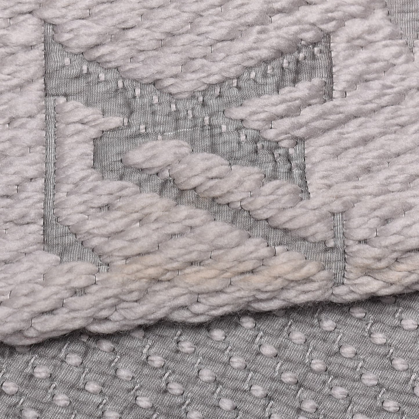 Wool Silk Logomania Scarf Pearl Grey