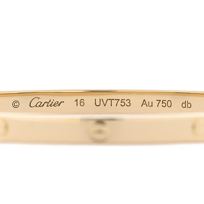 Cartier 18K Yellow Gold Small LOVE Bracelet 16 3 of 6
