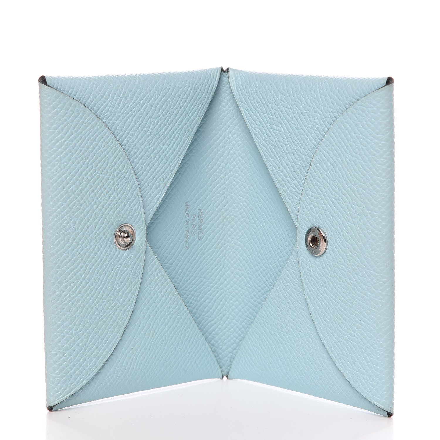 Hermes Epsom Calvi Card Case Bleu Zephyr 5 of 11