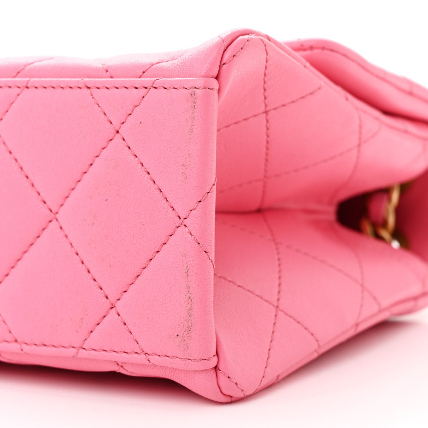 Chanel Lambskin Quilted Chaine Lettre Flap Pink 10 of 11