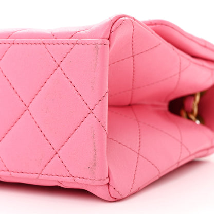 Chanel Lambskin Quilted Chaine Lettre Flap Pink 10 of 11