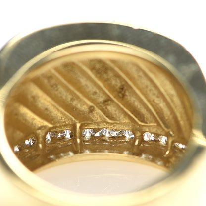 David Yurman 18K Yellow Gold Diamond Cable Cigar Band Ring 52 6 7 of 8