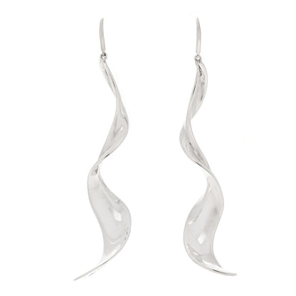 Tiffany Sterling Silver Frank Gehry Orchid Drop Earrings 1 of 4