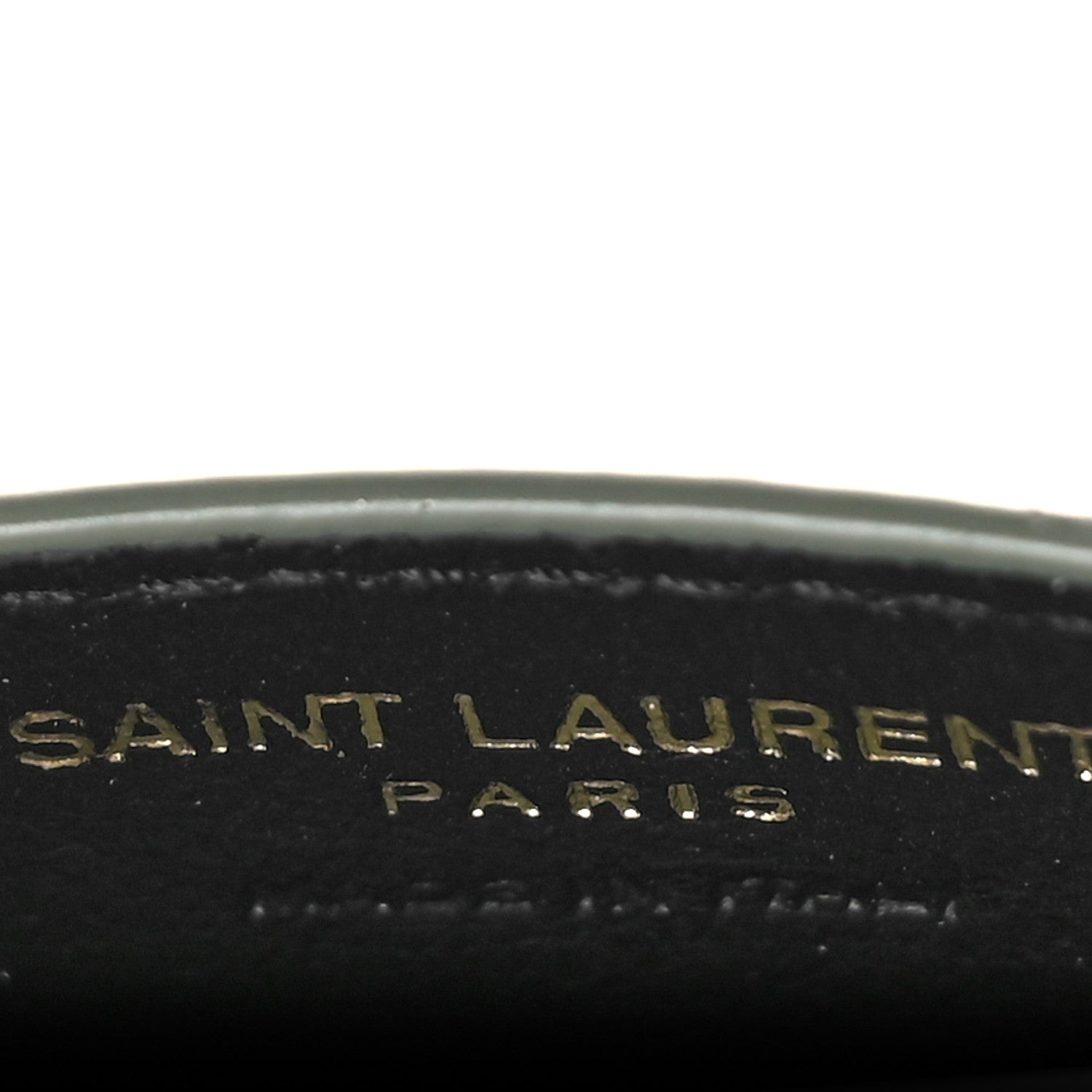 Saint Laurent Grain De Poudre Matelasse Chevron Monogram Credit Card Case Light Sage 6 of 9