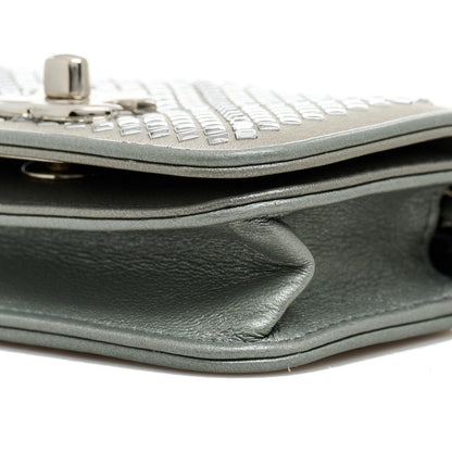 Chanel Metallic Lambskin Crystal Quilted Mini Chain Belt Bag Silver 11 of 11