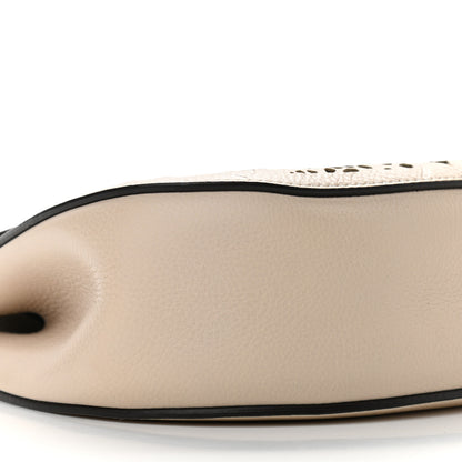 Chloe Calfskin Pineapple Perforated Drew Shoulder Bag Abstract White 9 of 10