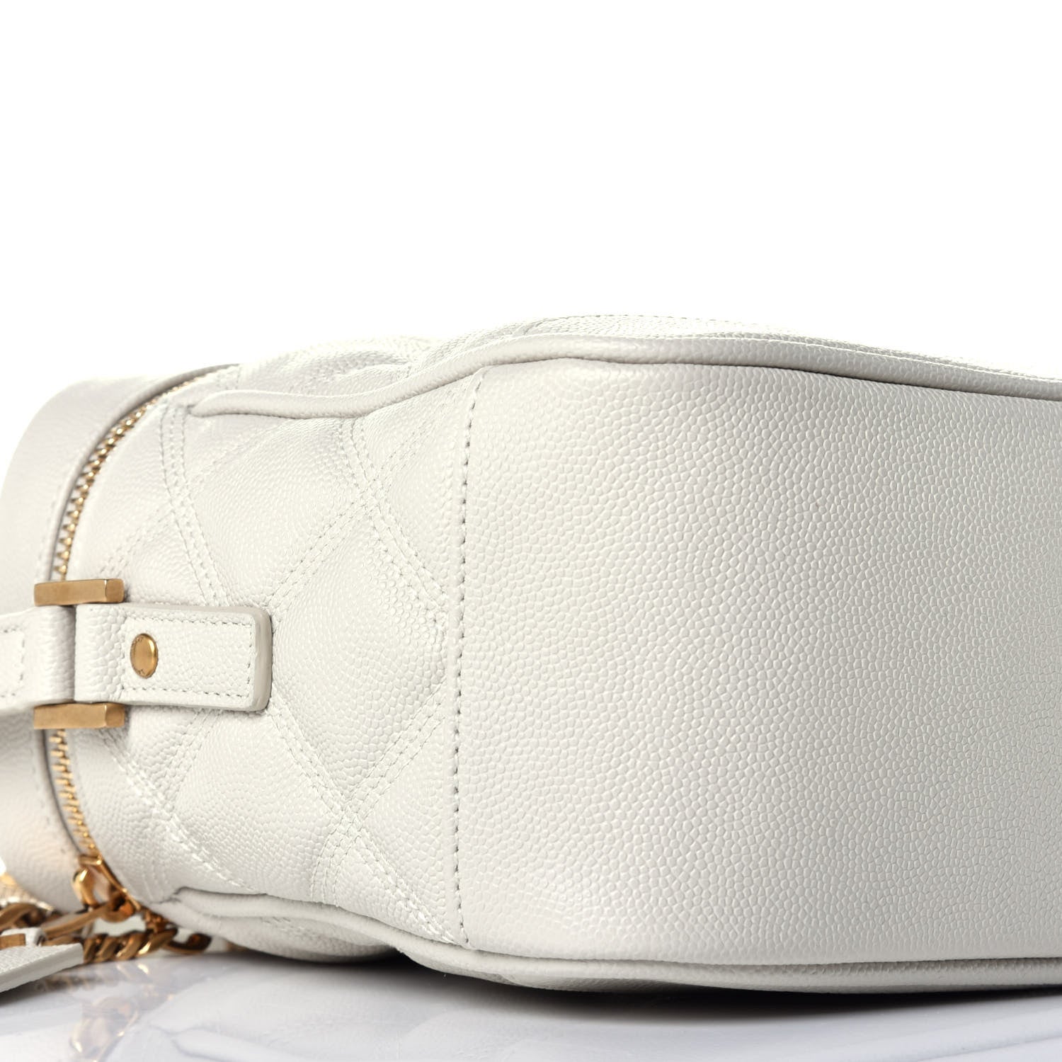 Saint Laurent Grain de Poudre Quilted 80's Vanity Bag Crema Soft 7 of 9